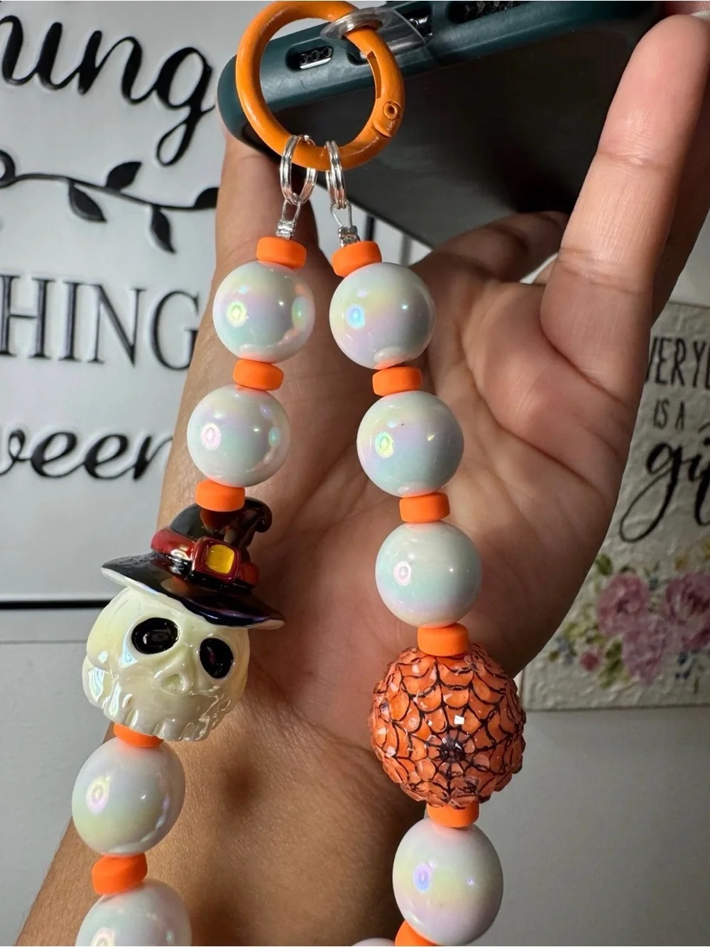 Halloween Skeleton Head Charm Phone/Key/Bag Chain #P632